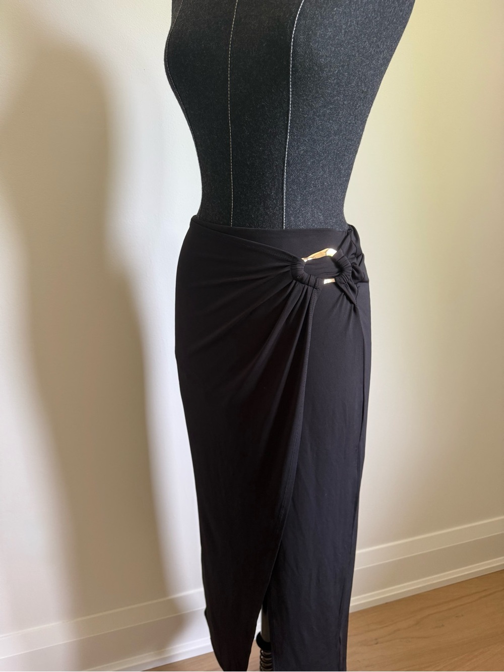 Dynamite Midi Faux Wrap Skirt